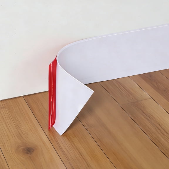 Vinyl Wall Base Baseboard Molding Trim, Peel-and-stick Flexible Self-adhesive Rubber Wall Base Trim, Vinyl Wall Base Cove Base for Garage Bathroom Cabinet Floor Walls,  4 Inch x 100 Feet, White