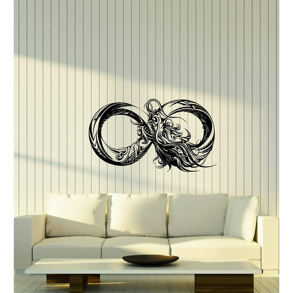 Vinyl Wall Decal Abstract Pattern Infinity Symbol Asian Chinese Dragon Stickers Large Decor