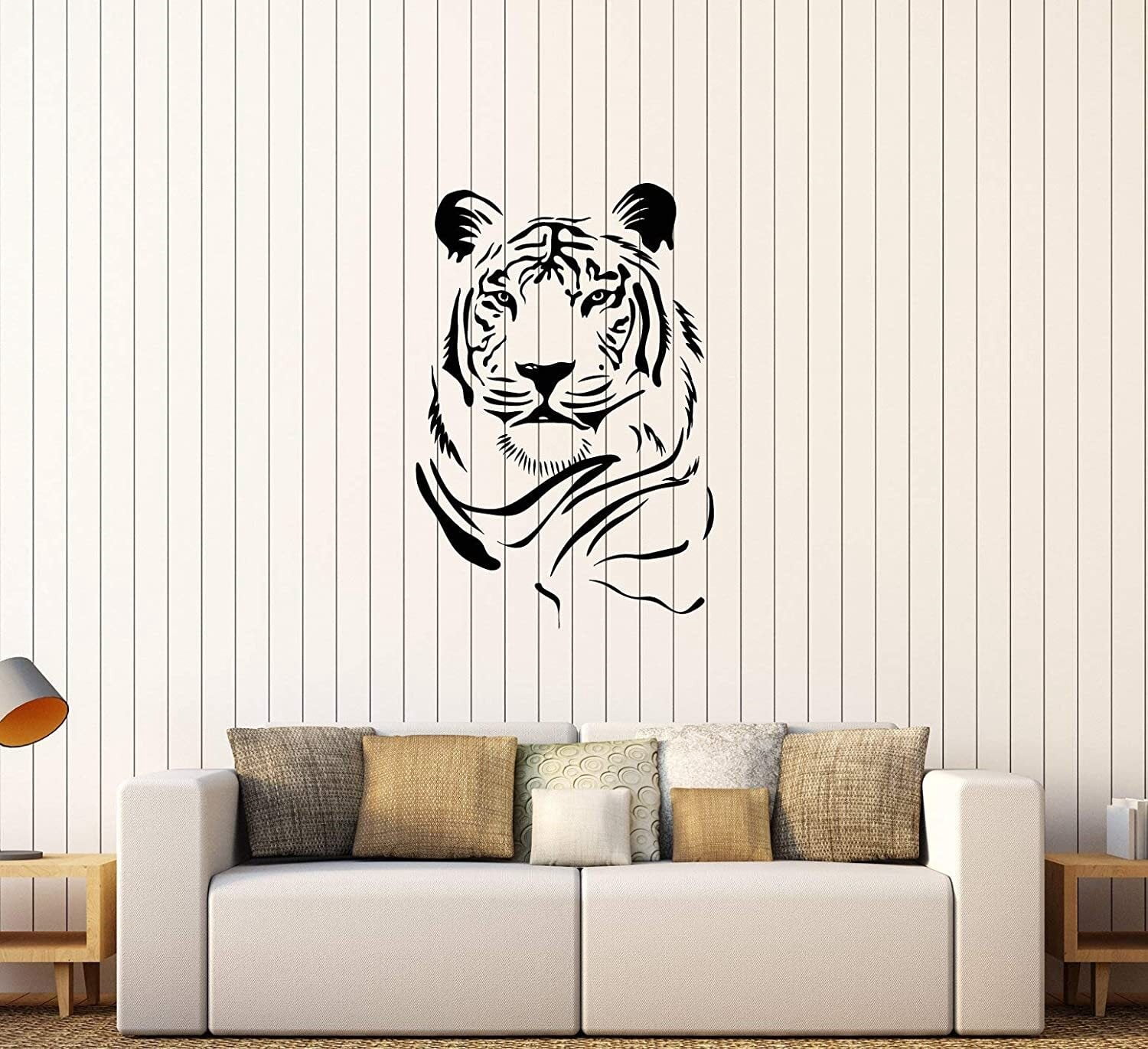 Vinyl Wall Decal Abstract Tiger Head Silhouette African Predator Wild ...