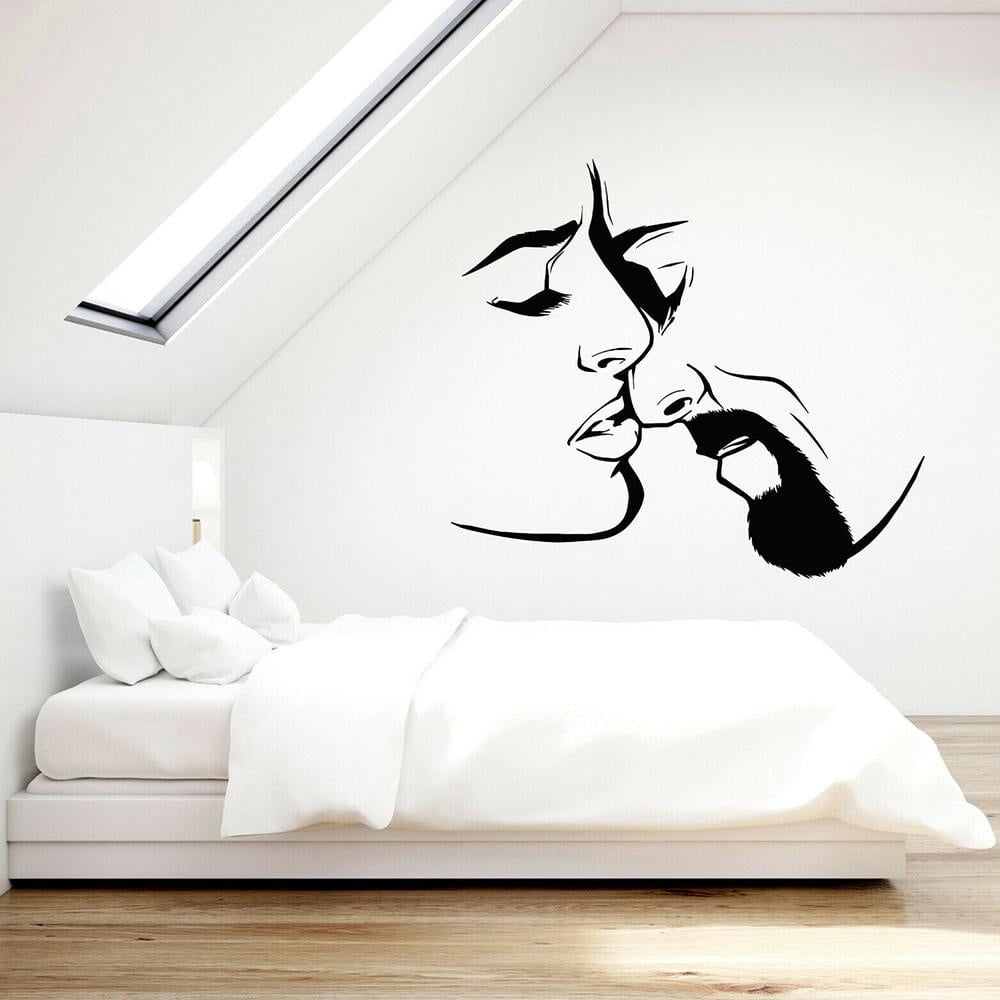 Vinyl Wall Decal Adult Couple in Love Kisses Romance Wall Stickers ...