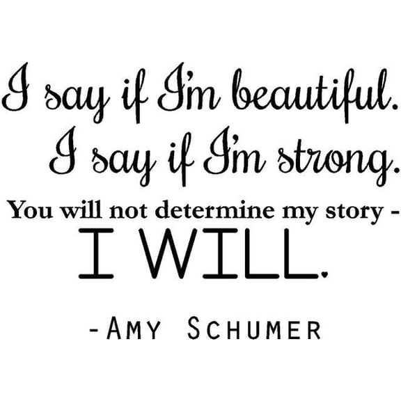 Vinyl Wall Decal: Amy Schumer Vinyl Wall Decal - Comedian Quote | Inspirational Saying - 20"x15" [AS2]