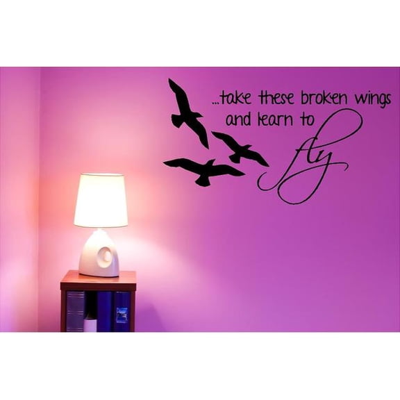 Vinyl Wall Decal: Beatles Wall Decor - Blackbird | "take these broken wings and learn to fly" | Music Decal / Sticker - 20"x11" [BB3]