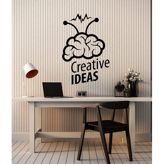 Vinyl Wall Decal Cartoon Brain Creative Idea Logo Office Decor Stickers Large Decor