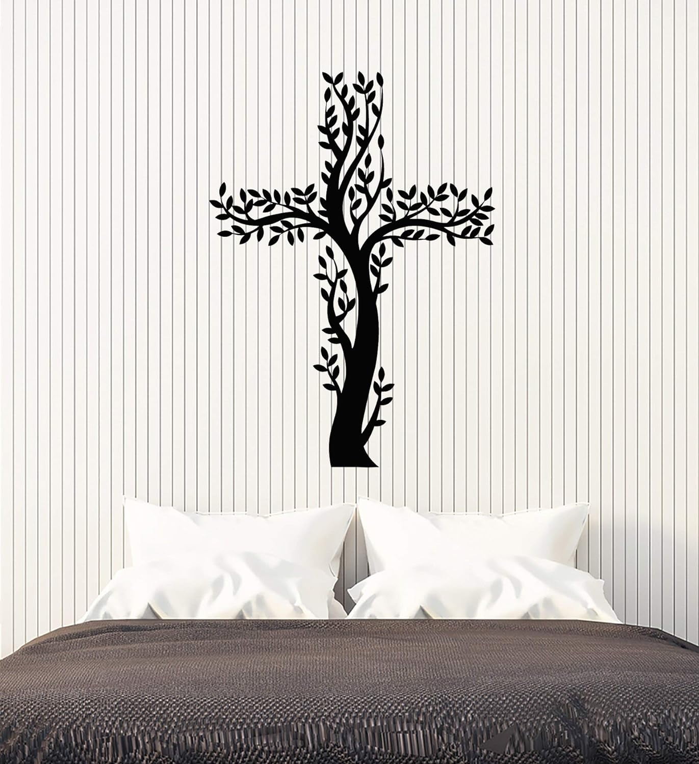 Vinyl Wall Decal Catholicism Cross Prayer Room Tree Branch Stickers