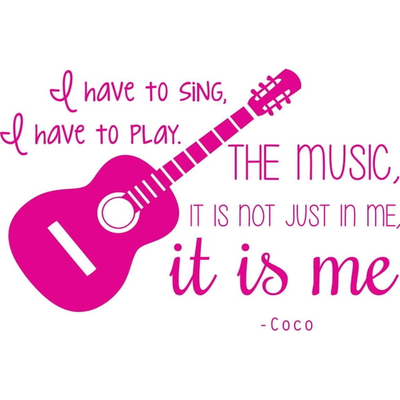 Vinyl Wall Decal: Coco Movie Music Wall Decal - Vinyl Sticker / Bedroom Decor - 20"x15"