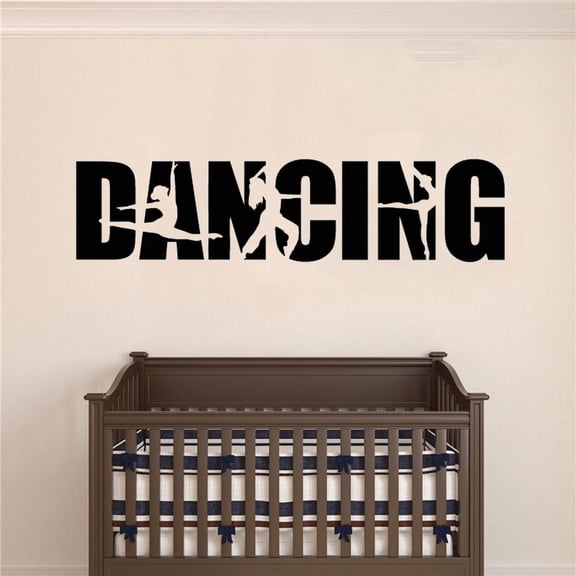 Vinyl Wall Decal Dancing Word Ballet Hip Hop Dancers Girls Dance Studio Stickers Mural Decor Ballet Dancer Home Decor CL04 42x12cm