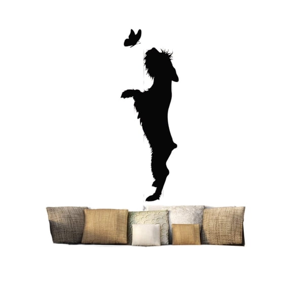 Vinyl Wall Decal Dog Butterfly Pet Home Animal Care Nursery Stickers Mural Large Decor