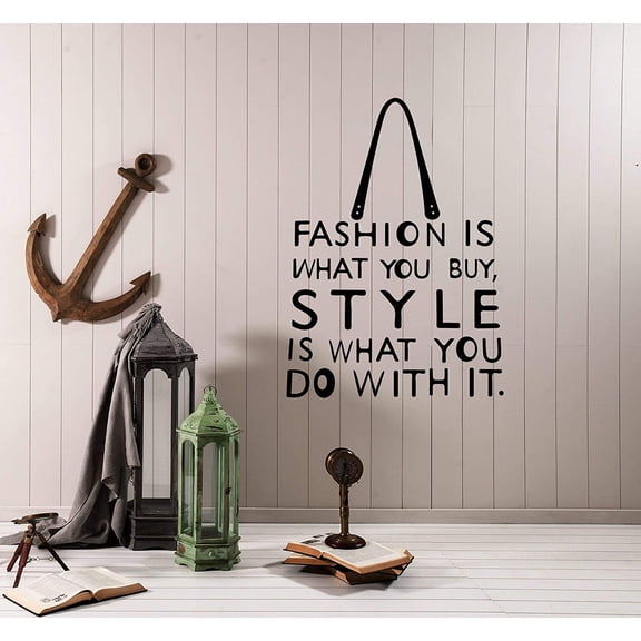 Vinyl Wall Decal Fashion Style Quote Words Shopping Shopaholic Shop Stickers