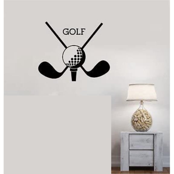 Vinyl Wall Decal Golf Club Sport Putters Ball Stickers Mural