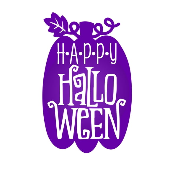 Vinyl Wall Decal - Happy Halloween Pumpkin 16" x 10" - Halloween decoration, Seasonal Decor - Teens, Adults, Indoor, Outdoor, Wall, Door, Window, Living Room, Office