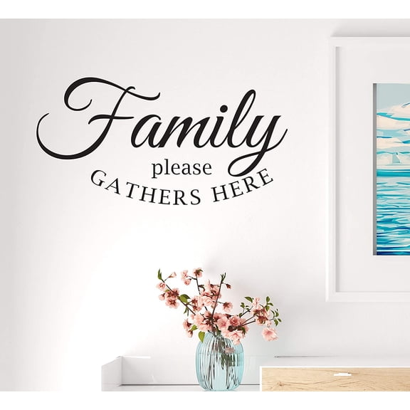 Vinyl Wall Decal Lettering Family Kitchen Decor Gather Here Stickers Mural 22.5 in x 11.5 in