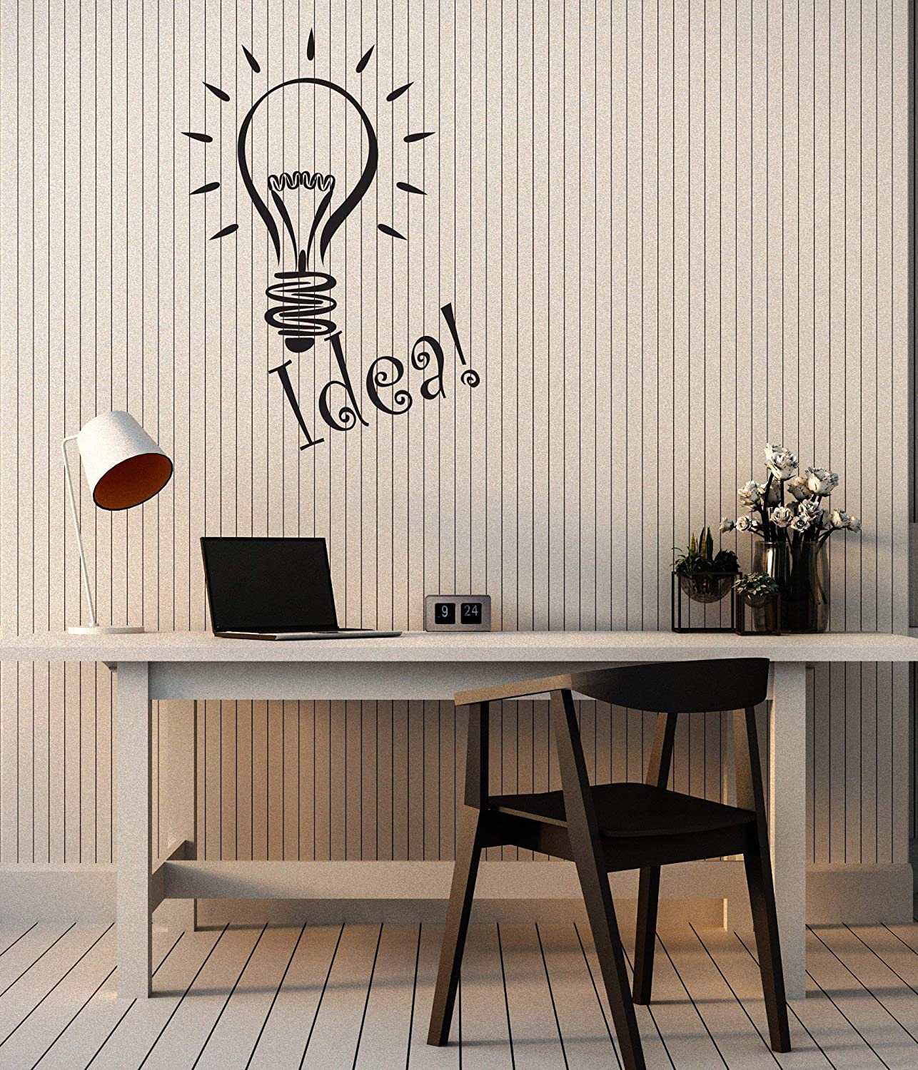 Vinyl Wall Decal Light Bulb Idea Word Logo Business Home Office ...