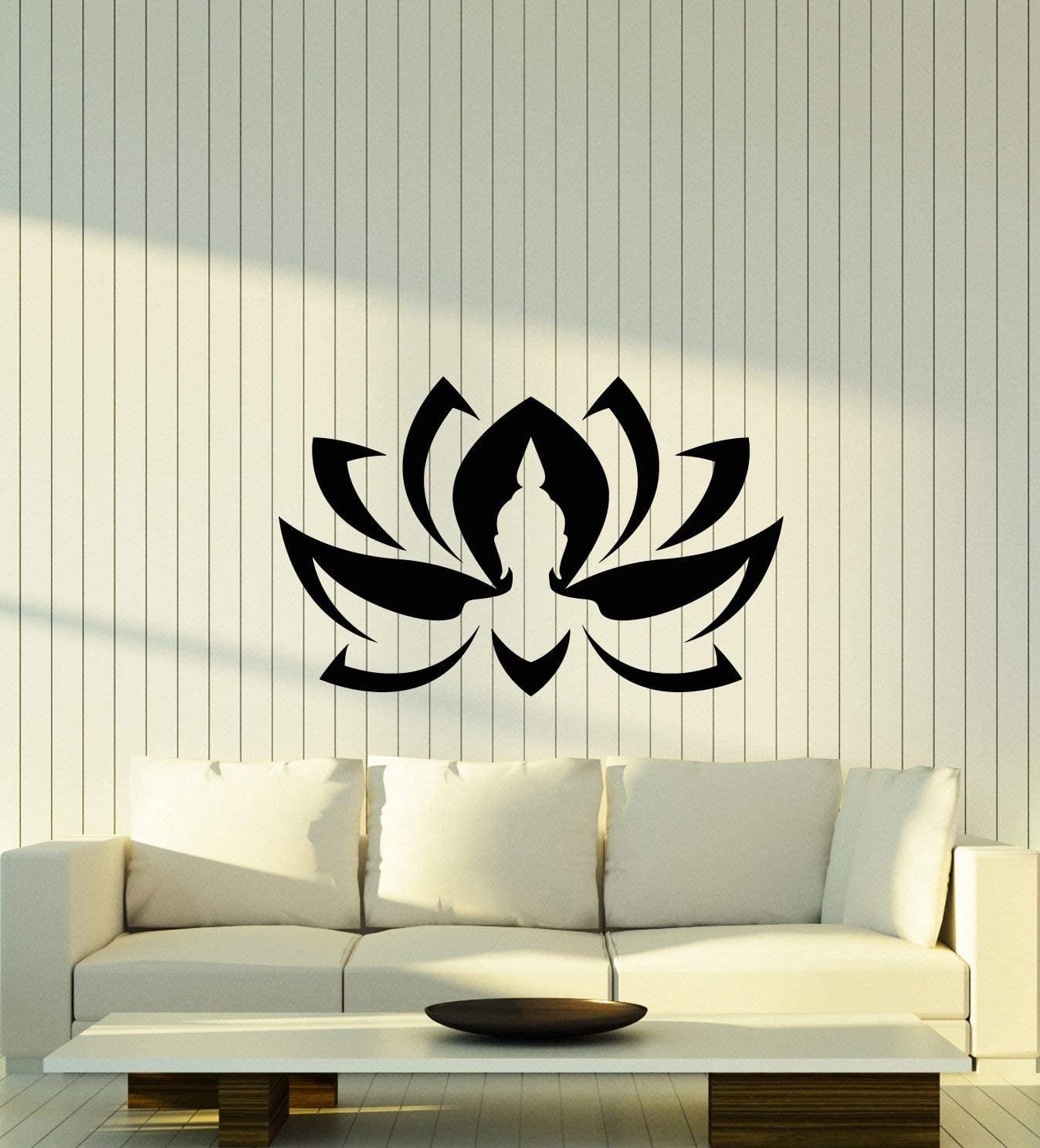 Vinyl Wall Decal Lotus Flower Blooming Bud Buddha Head Stickers Large ...