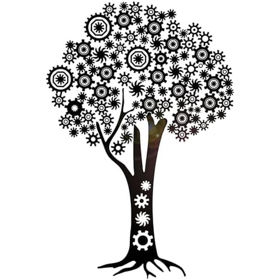 Vinyl Wall Decal Mechanical Tree Steampunk Gears Stickers Large Decor (899ig) Lime Green$$Tools
