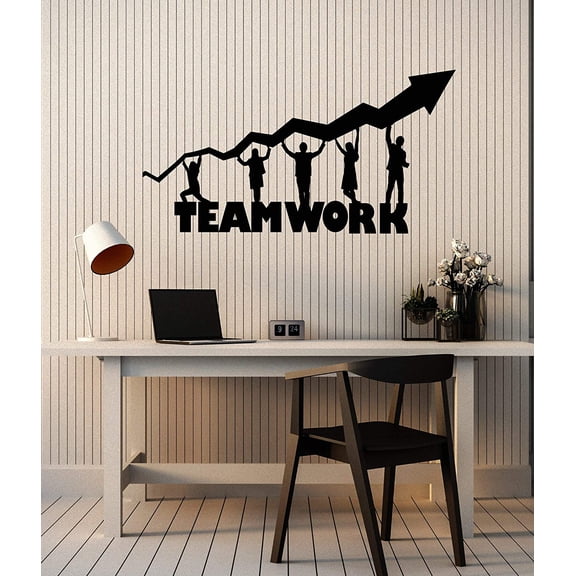 Vinyl Wall Decal Motivation Progress Teamwork Office Workers Logo Stickers