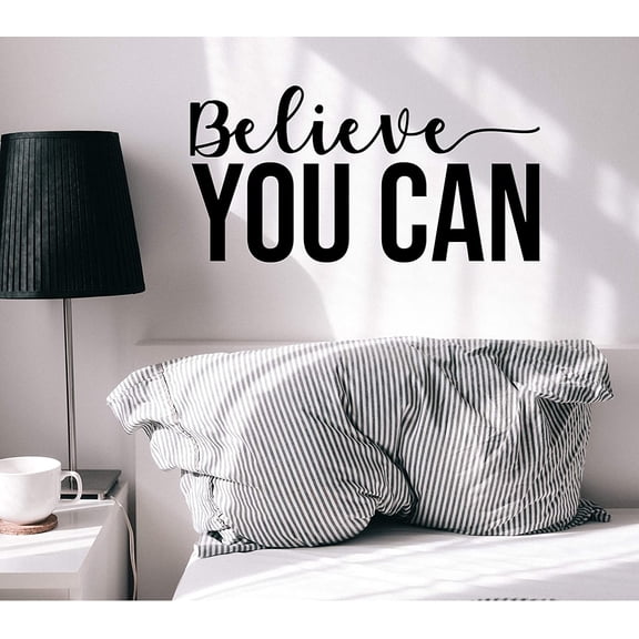 Vinyl Wall Decal Motivation Quote Inspiring Words Believe You Can Stickers Mural 22.5 in x 11.5 in