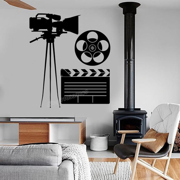 Vinyl Wall Decal Movie Making Film Camera Wall Sticker Actress Cool Amazing Decor Removable cinema Decoration Accessories 66x57cm