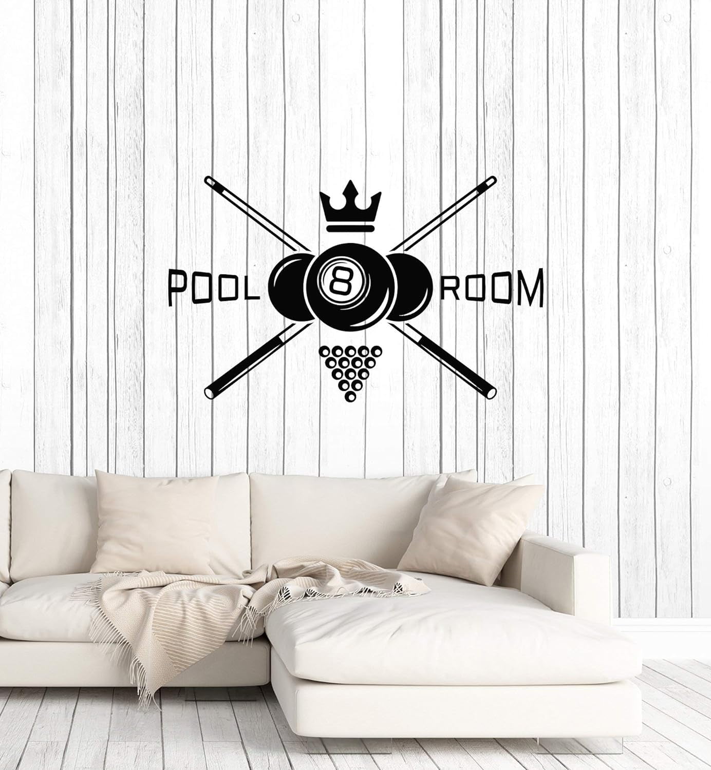 Vinyl Wall Decal Pool Room Billiard Poolroom Interior Idea Art Stickers