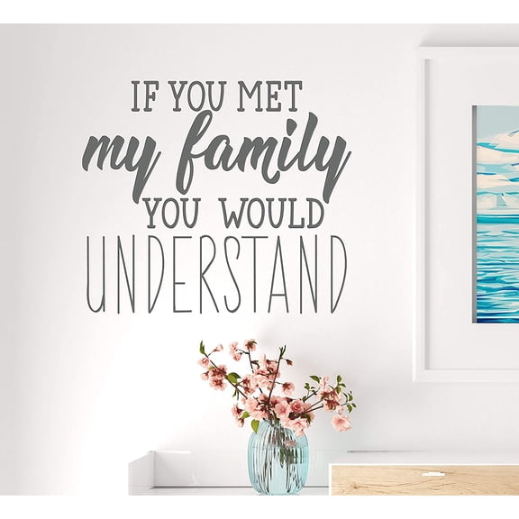 Vinyl Wall Decal Quote Words Family Room Home Decor Stickers Mural 22.5 in x 20 in Grey