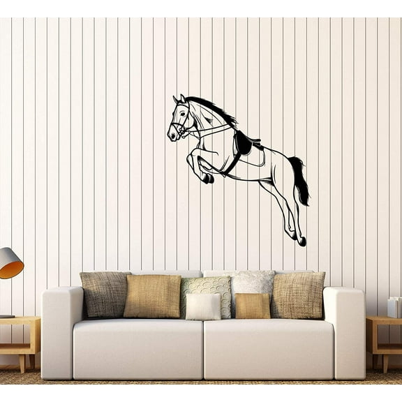 Vinyl Wall Decal Race horse Horse Rider Animal Stickers Large Decor