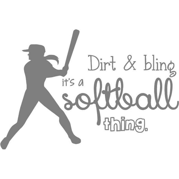 Vinyl Wall Decal: Softball Wall Lettering | Vinyl Girls Decal / Decor | Art Teen Sports Room Quote | 20"x16" [CC6]