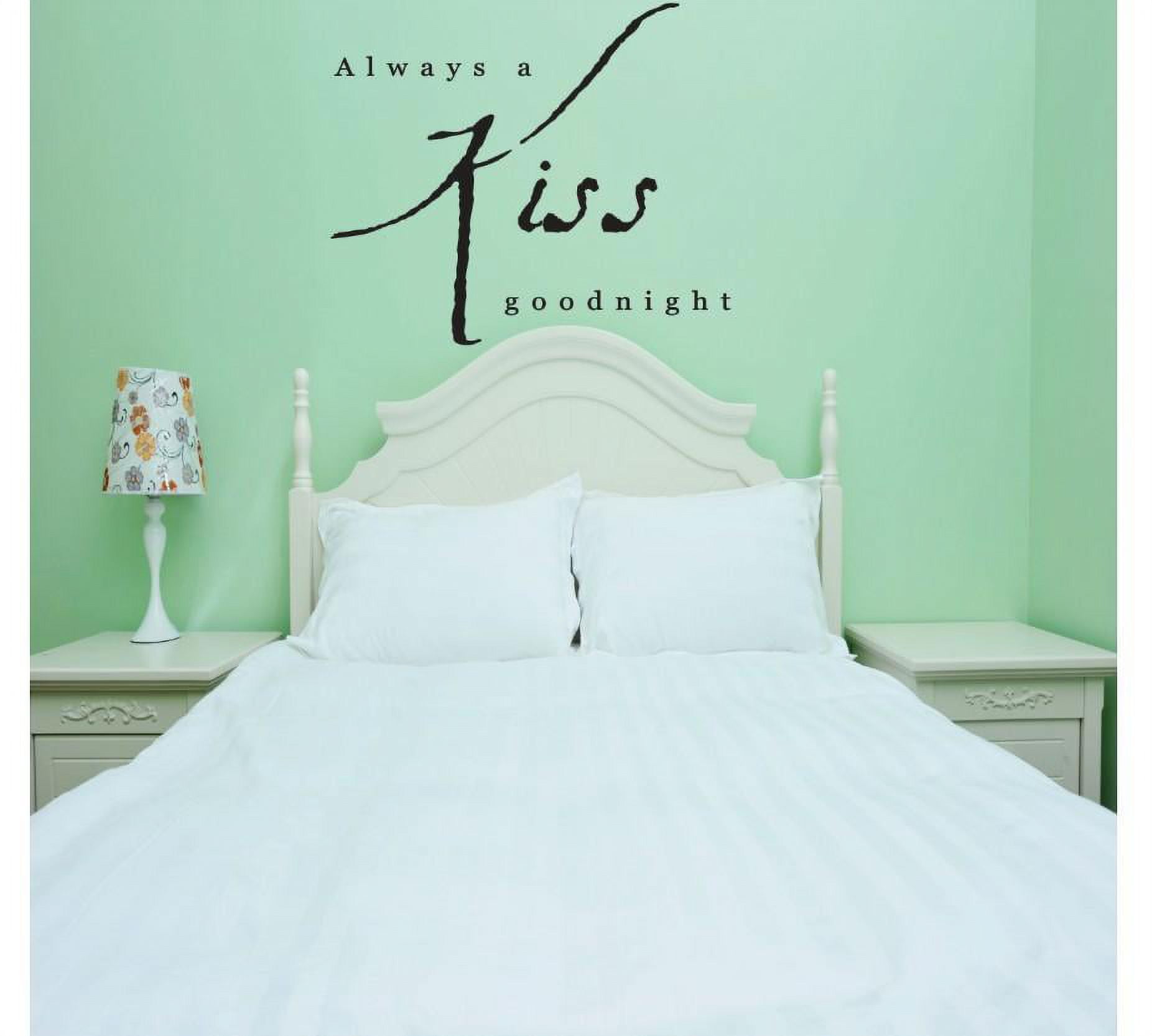 Vinyl Wall Decal Sticker : Always A Kiss Goodnight Quote Bedroom ...