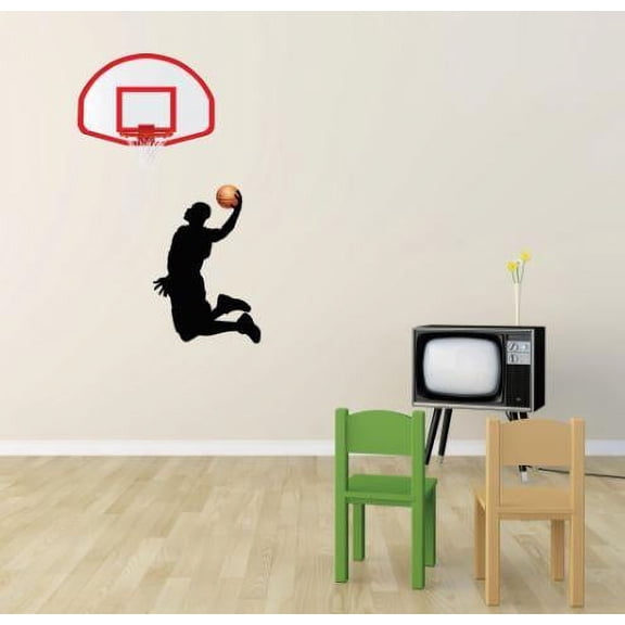 Vinyl Wall Decal Sticker : Basketball Champion MVP All Star Sport Boy Girl Teen Bedroom Bathroom Living Room Picture Art Peel & Stick Mural Size: 10 Inches X 15 Inches - 22 Colors Available