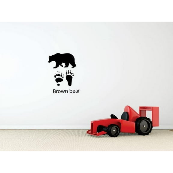 Vinyl Wall Decal Sticker : Brown Bear Paw Print Claw Wild Outdoor Animal    Bedroom Bathroom Living Room Picture Art Peel & Stick Mural Size: 10 Inches X 15 Inches - 22 Colors Available