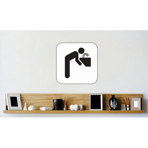 Vinyl Wall Decal Sticker : Drinking Fountain Image Picture Art Peel & Stick Mural 16x16 Inches