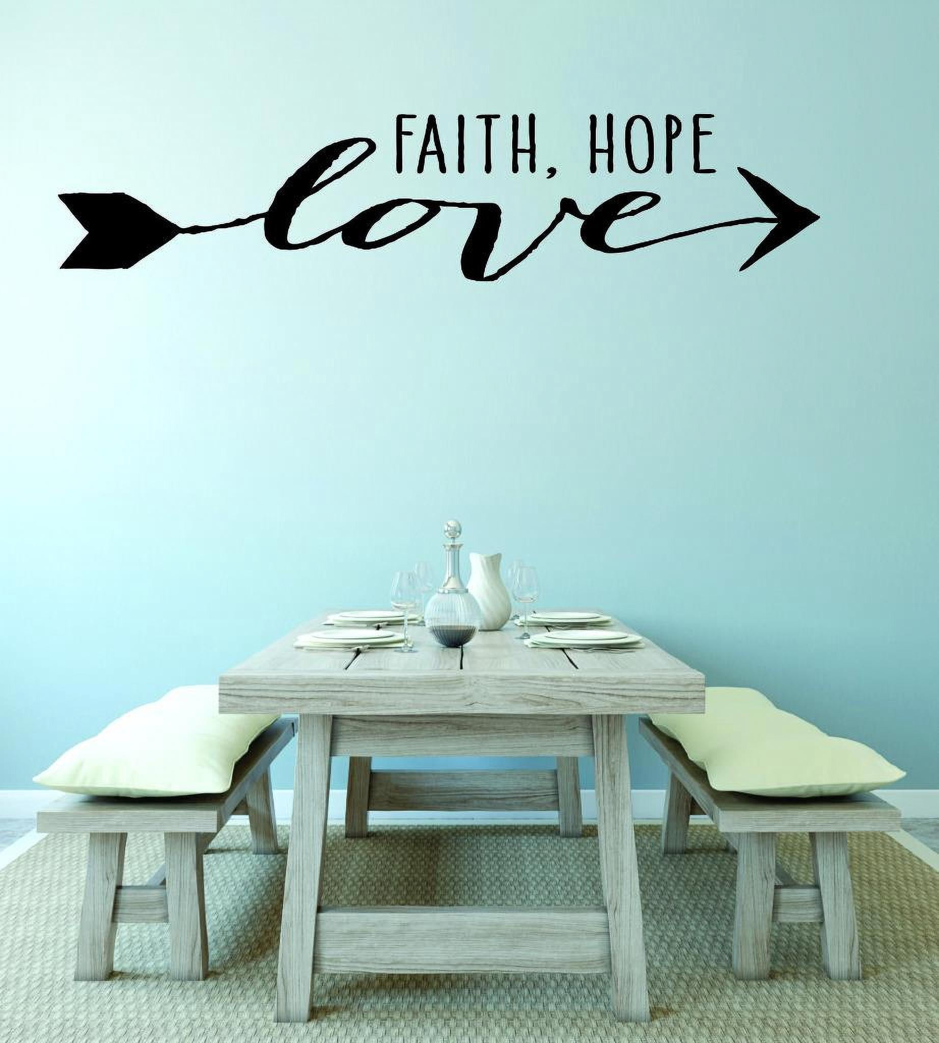 Vinyl Wall Decal Sticker : Faith Hope Love Home Decor Living Room ...