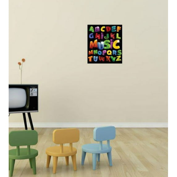 Vinyl Wall Decal Sticker : Full Alphabet Music ABC's School Daycare Bedroom Bathroom Living Room Picture Art Peel & Stick Mural Size: 10 Inches X 15 Inches -