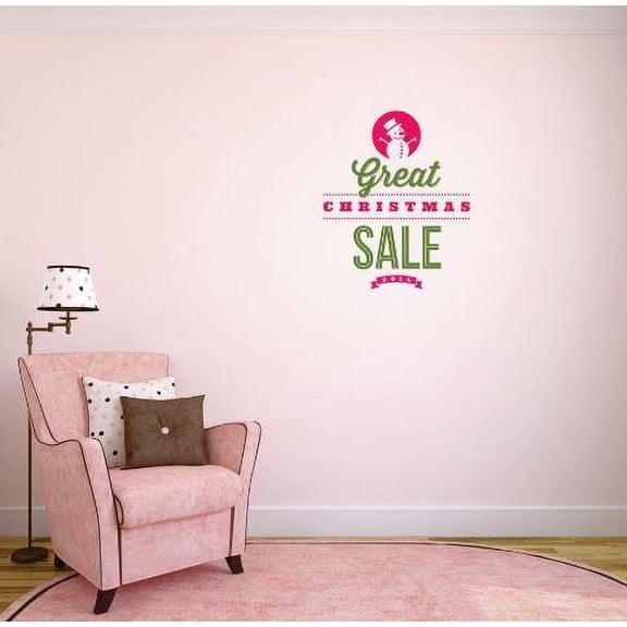 Vinyl Wall Decal Sticker : Great Christmas Sale Snowman Holiday Bedroom Bathroom Living Room Picture Art Peel & Stick Mural Size: 10 Inches X 15 Inches - 22 Colors Available