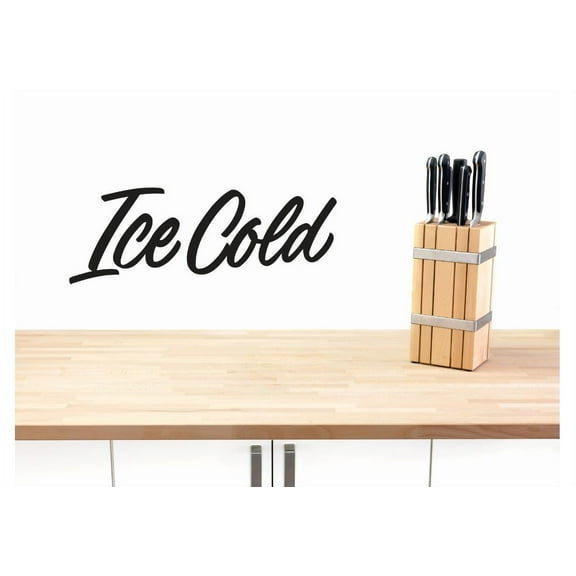 Vinyl Wall Decal Sticker : Ice Cold Kitchen Quote Picture Art Peel & Stick Mural 8x20 Inches