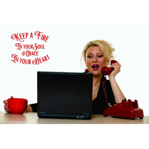 Vinyl Wall Decal Sticker : Keep A Fire In Your Soul & Grace In Your Heart Home Decor Picture Art 20 x 40 Inches