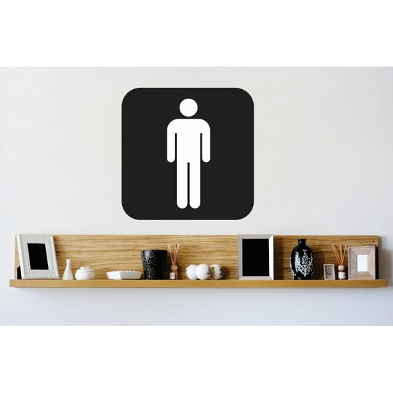 Vinyl Wall Decal Sticker : Man Diagram Symbol Sign Image Bedroom Bathroom Living Room Picture Art Peel & Stick Mural Size: 16 Inches X 16 Inches -