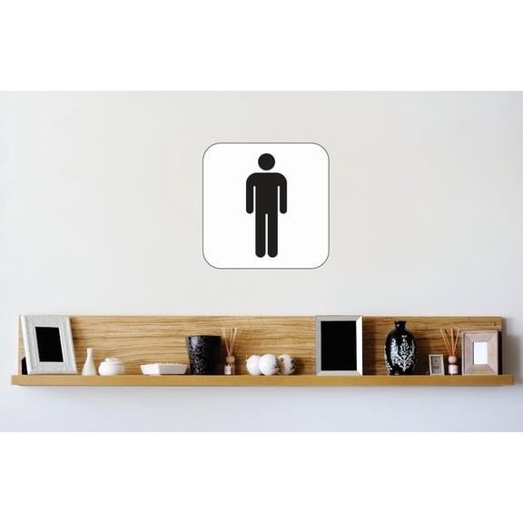 Vinyl Wall Decal Sticker : Man Diagram Symbol Sign Image Bedroom Bathroom Living Room Picture Art Peel & Stick Mural Size: 20 Inches X 20 Inches -