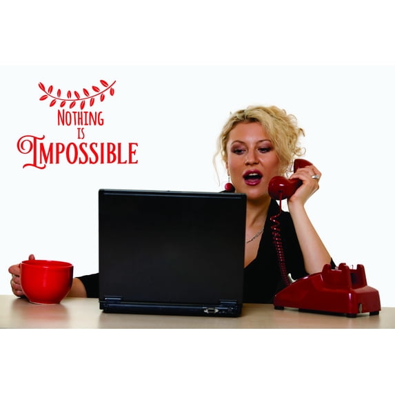 Vinyl Wall Decal Sticker : Nothing Is Impossible Home Decor Picture Art 10 x 20 Inches