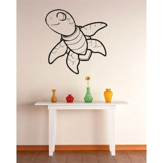 Vinyl Wall Decal Sticker : Sea Turtle Water Aquarium Image Bedroom Bathroom Living Room Picture Art Peel & Stick Mural Size: 16 Inches X 16 Inches -