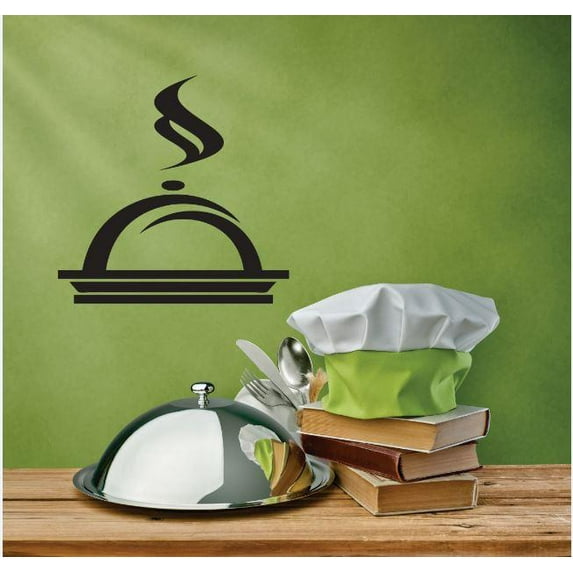 Vinyl Wall Decal Sticker : Serving Tray Kitchen Image Bedroom Bathroom Living Room Picture Art Peel & Stick Mural Size: 16 Inches X 16 Inches - 22 Colors Available