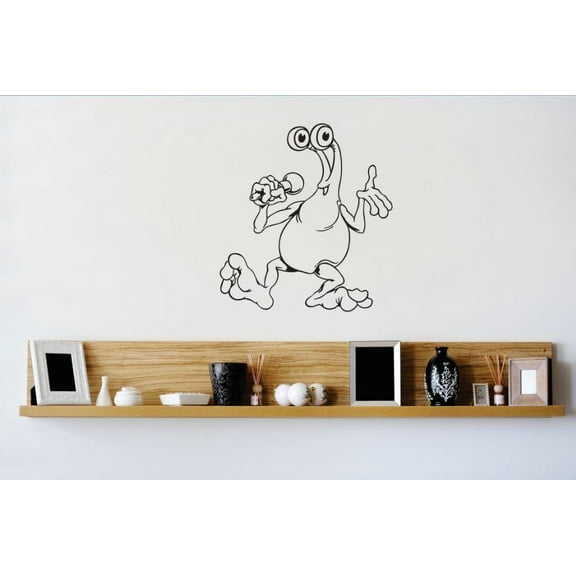 Vinyl Wall Decal Sticker : Singing Alien Image   Bedroom Bathroom Living Room Picture Art Peel & Stick Mural Size: 16 Inches X 16 Inches - 22 Colors Available