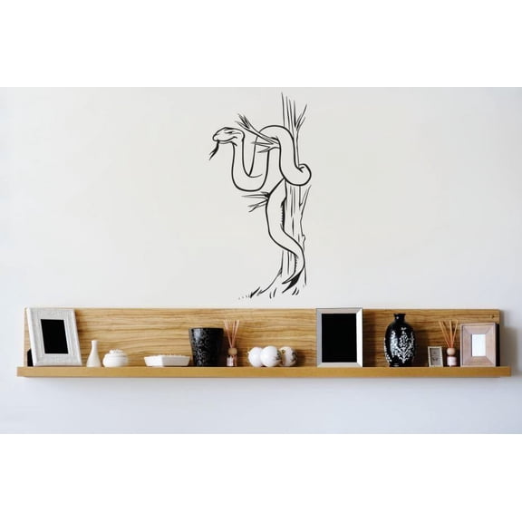 Custom Wall Decal Vinyl Sticker : Snake In A Tree Reptile Animal Image Bedroom Bathroom Living Room Mural : 16 X40" -