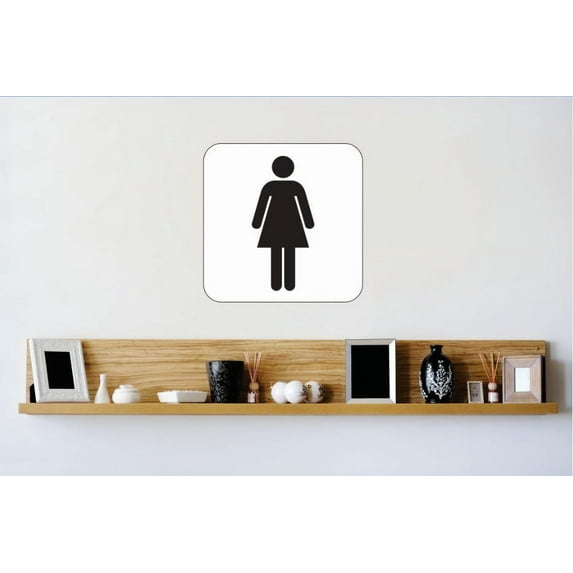 Vinyl Wall Decal Sticker : Woman Diagram Bathroom Sign Image Bedroom Bathroom Living Room Picture Art Peel & Stick Mural Size: 20 Inches X 20 Inches -