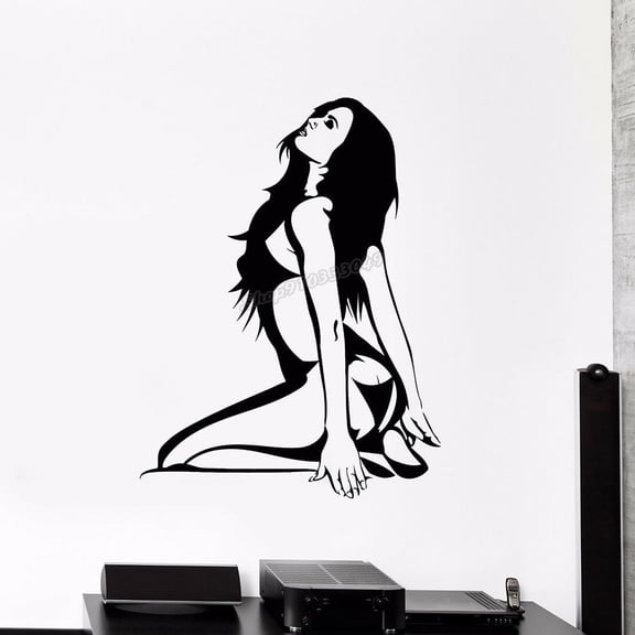 Vinyl Wall Decal Stripper Striptease Dance Hot Girl Wall Stickers for Home Bedroom Decoration Decals Removable Mural 75x57cm