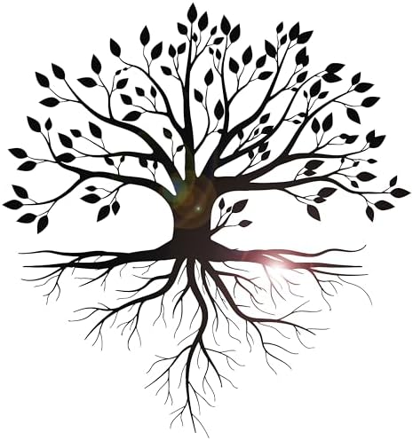Vinyl Wall Decal Tree Life Root with Leaves Branches with Leaf Stickers ...