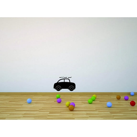 Vinyl Wall Decal for Home - Car Black Dirty Trucks Monsters Cute Wall Décor Bedroom Living Room Entry - Removable High Tact - Size: 12 In x 18 In