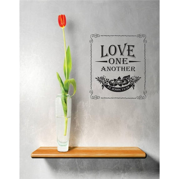 Vinyl Wall Quote Decals for Home - One Another St John Bible Stylish Wall Sticker for Easy Home Decoration - Size: 32 In x 32 In