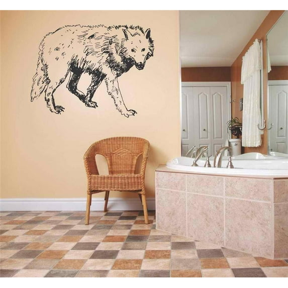 Vinyl Wall Quote Decals for Home - Wolf Wolves Wilderness Wild Animal Stylish Wall Sticker for Easy Home Decoration - Size: 18 In x 22 In