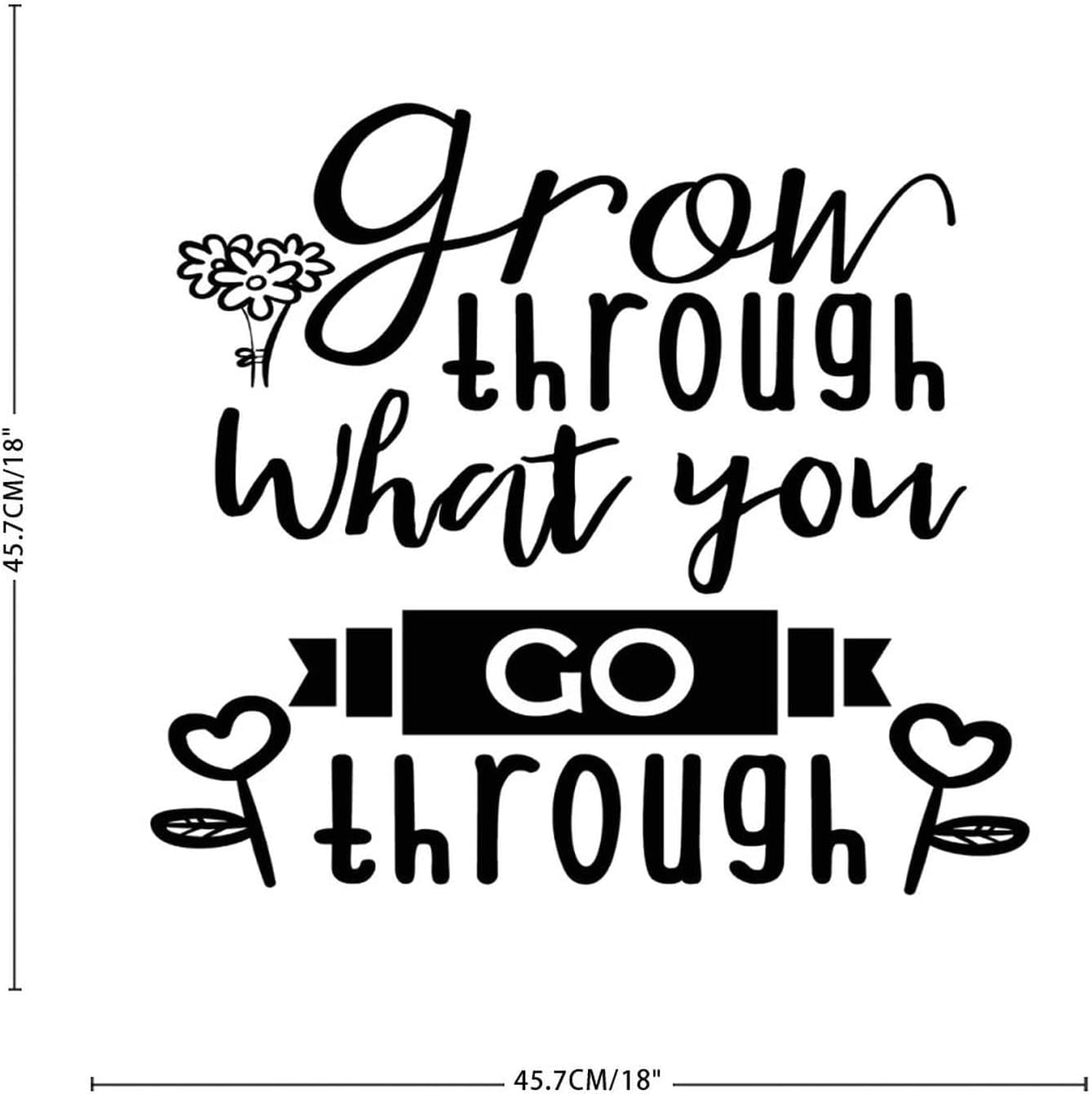 Vinyl Wall Quotes Stickers Grow Through What You Go Through Custom Wall ...