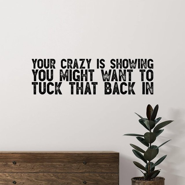 Vinyl Wall Quotes Stickers Your Crazy Is Showing Family Quote Inspired