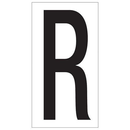 Vinyl Warehouse Letter Labels, "R", 3 1/2", Bk/Wt, 50/CA (DL9310R)